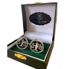 Legal Scales of Justice Silver Plated Cufflinks